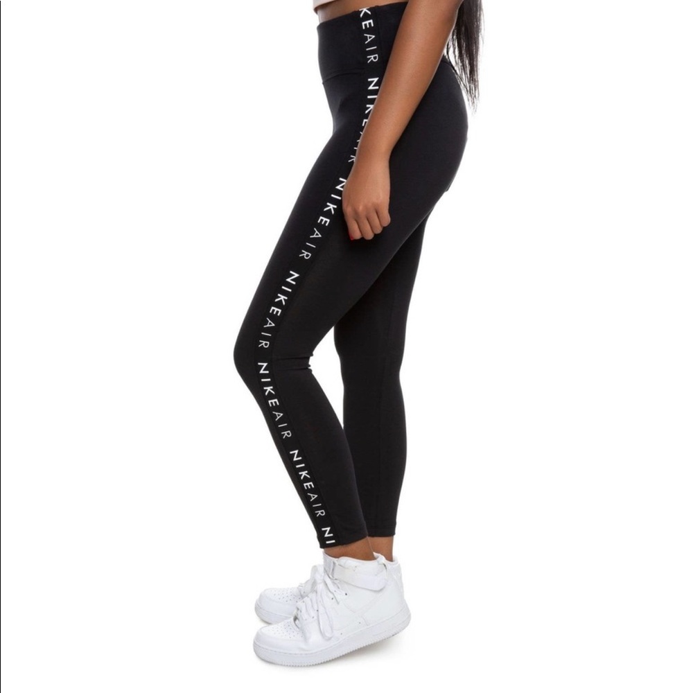 Nike High Rise Logo Taping Sportswear Air Leggings Women's Size XL